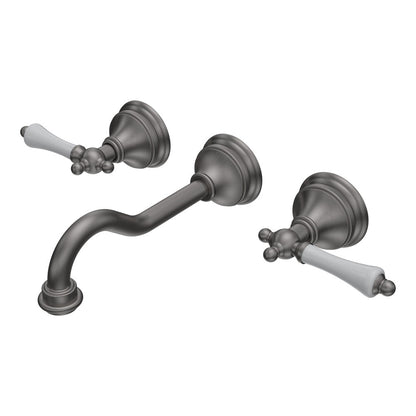 Parisi Hermitage Basin/Bath Wall Set with 200mm Spout | Pewter