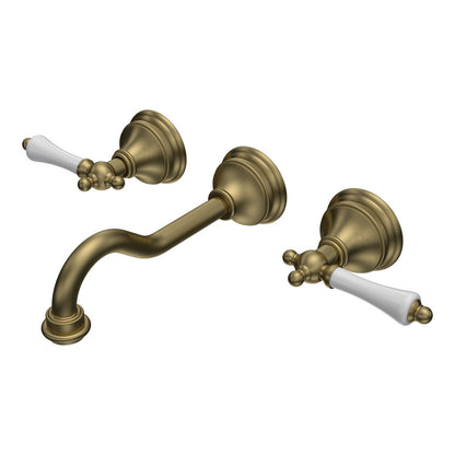 Parisi Hermitage Basin/Bath Wall Set with 200mm Spout | Antique Brass