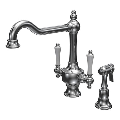 Parisi Hermitage Kitchen Twinner with Hand Spray - Chrome