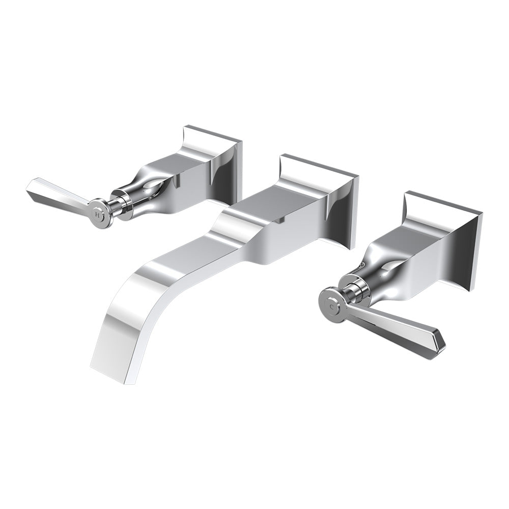 Parisi Jazz Lever Wall Basin/Bath Set with Spout | Chrome