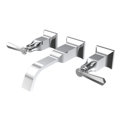 Parisi Jazz Lever Wall Basin/Bath Set with Spout | Chrome