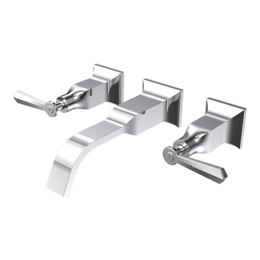Parisi Jazz Lever Wall Basin/Bath Set with Spout | Chrome
