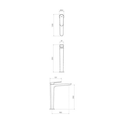 Parisi High Rise Loom Basin Mixer | Brushed Nickle
