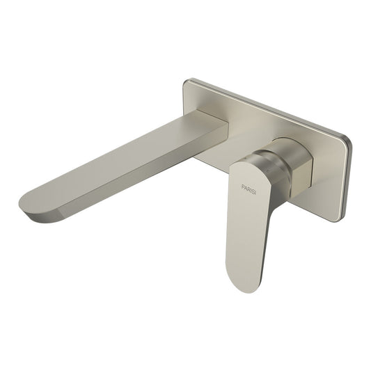 Parisi Loom Wall Mixer with 180mm Spout on Backplate | Brushed Nickle