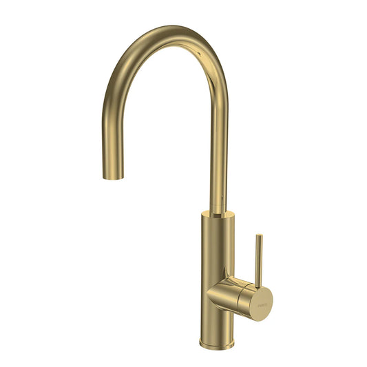 Parisi Envy II Kitchen Mixer with Round Spout - Brushed Brass