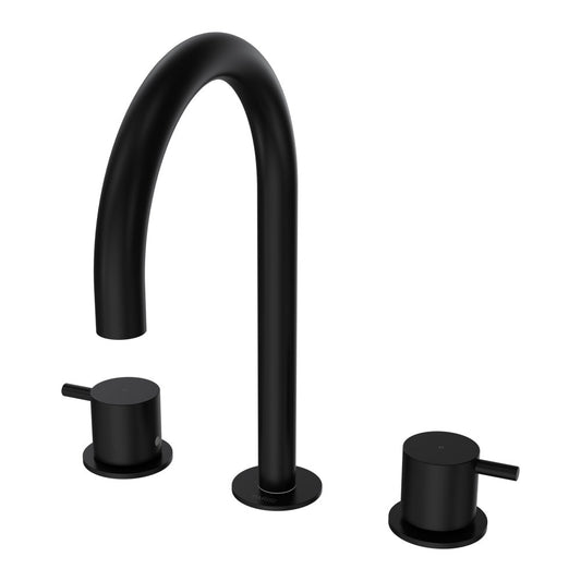 Parisi Envy II Basin Set with Round Swivel Spout | Matt Black