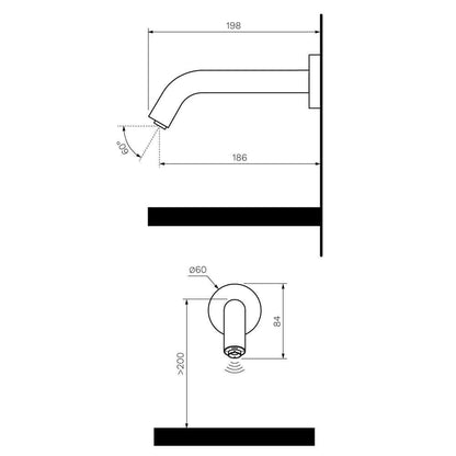 Parisi Envy Sensor Wall Spout 190mm | Fucile