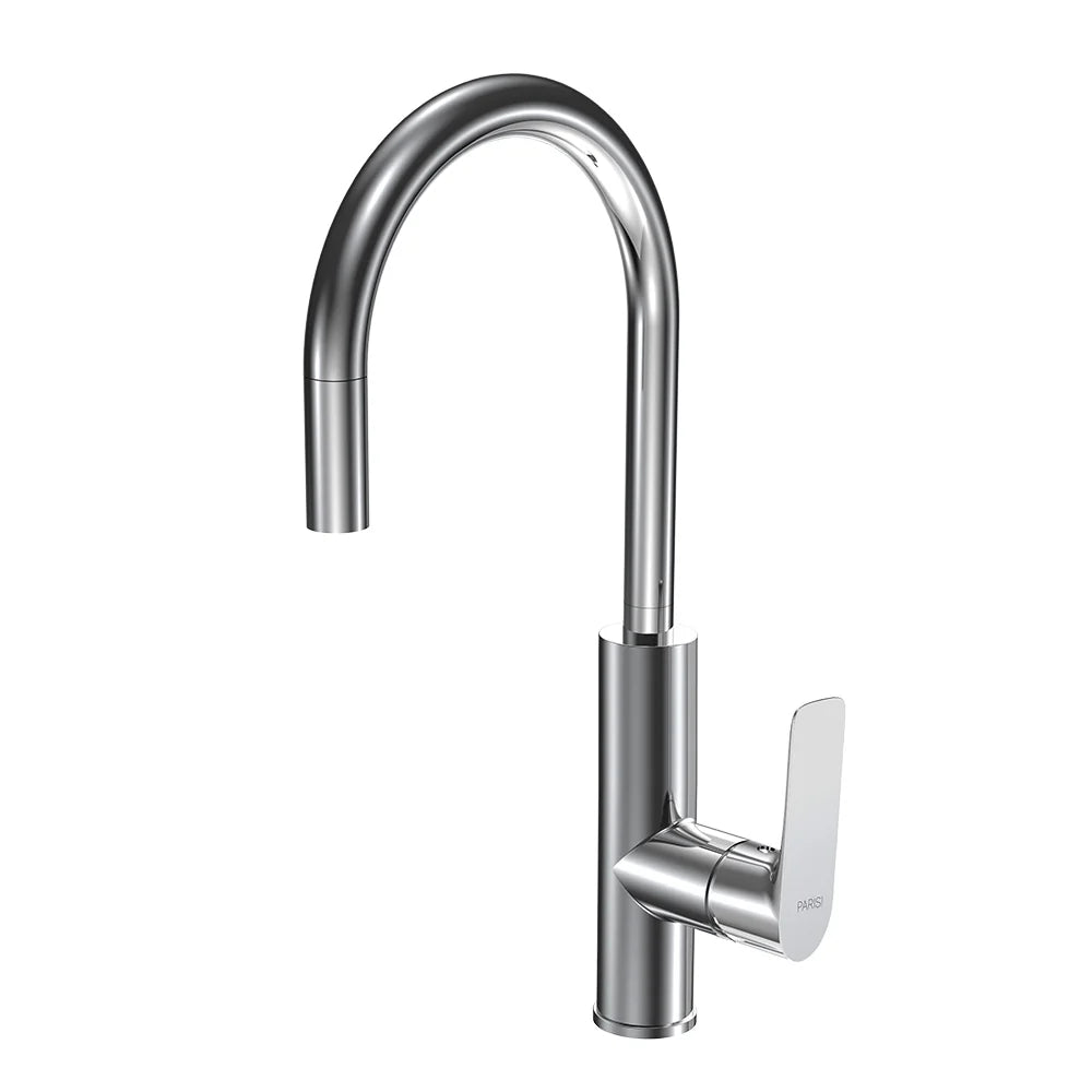 Parisi Slim II Kitchen Mixer with Round Pull Out Spout - Chrome