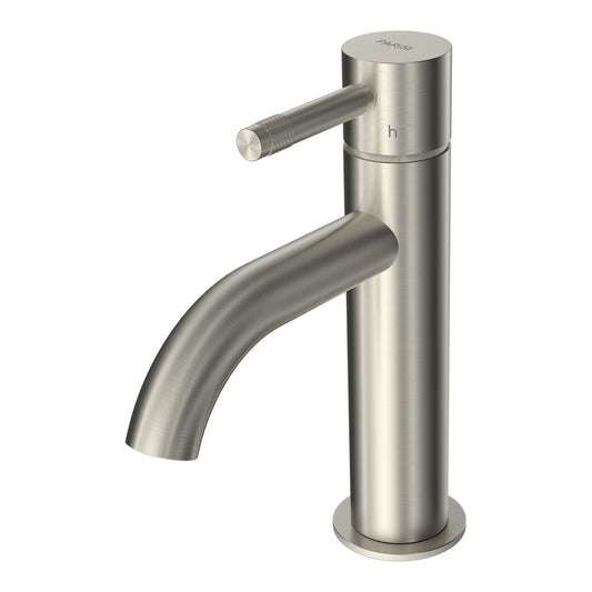 Parisi Tondo II Basin Mixer with Curved Spout | Brushed Nickle