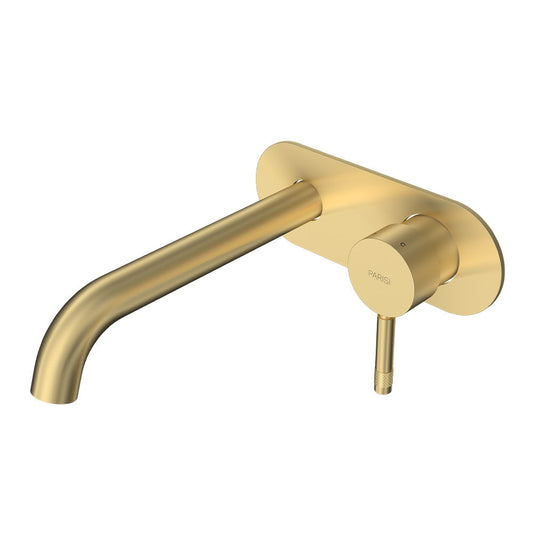 Parisi Tondo II Wall Mixer with 190mm Spout on Elliptical Plate | Brushed Brass