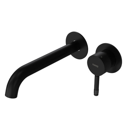 Parisi Tondo II Wall Mixer with 190mm Spout (Individual Flanges) | Matt Black