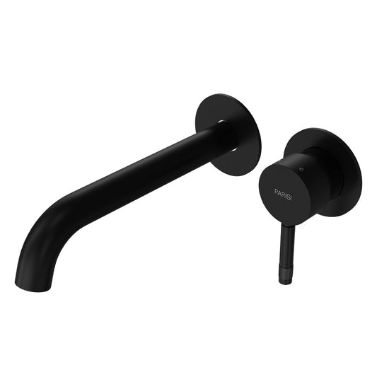 Parisi Tondo II Wall Mixer with 190mm Spout (Individual Flanges) | Matt Black