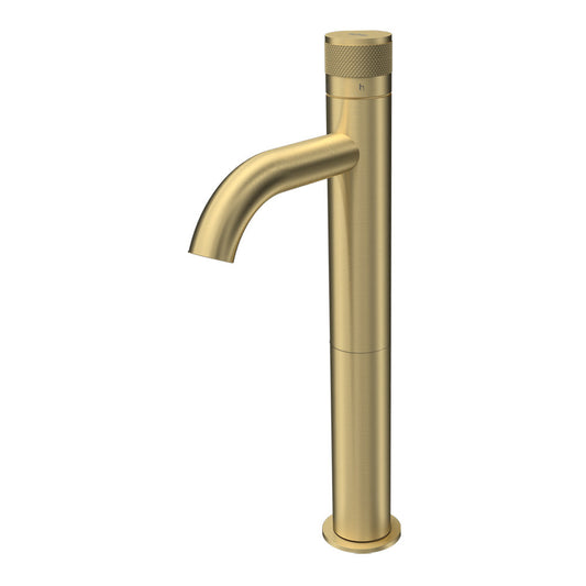 Parisi Todo II High Basin Mixer with Curved Spout | Brushed Brass
