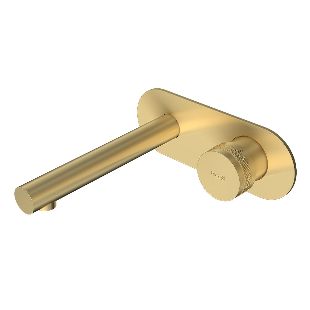 Parisi Todo II Wall Mixer with 160mm Spout on Elliptical Plate | Brushed Brass