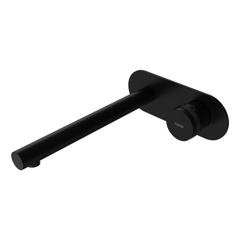 Parisi Todo II Wall Mixer with 220mm Spout on Elliptical Plate | Matt Black