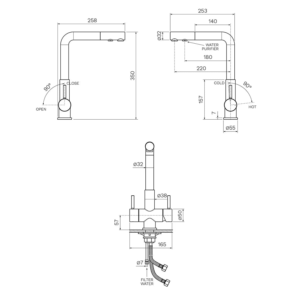 Parisi Tondo Dual Kitchen Mixer - Chrome