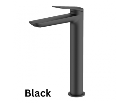 Abey Gareth Ashton Vela High Basin Mixer - Chrome, Black, Brushed Nickel, Brushed Brass, Gun Metal