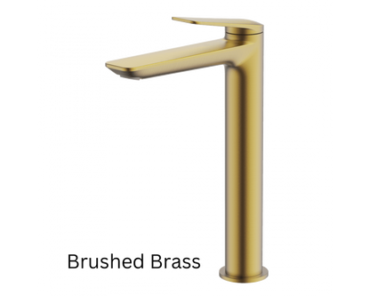 Abey Gareth Ashton Vela High Basin Mixer - Chrome, Black, Brushed Nickel, Brushed Brass, Gun Metal
