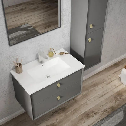 Otti 600mm Boston Matte Grey Wall Hung Vanity