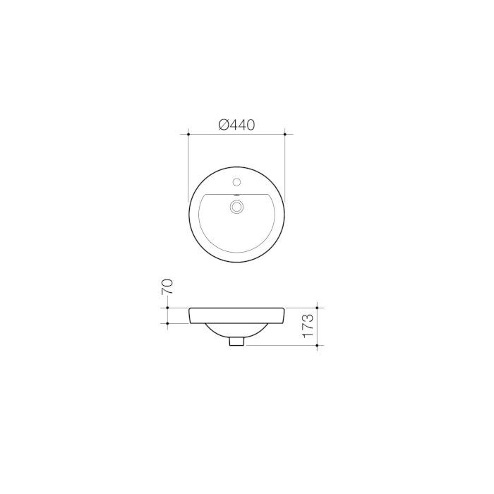 Caroma Cosmo 440mm Inset Basin