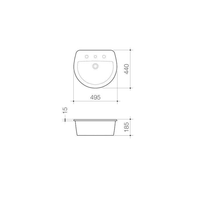 Caroma Cosmo Vanity Drop In Basin
