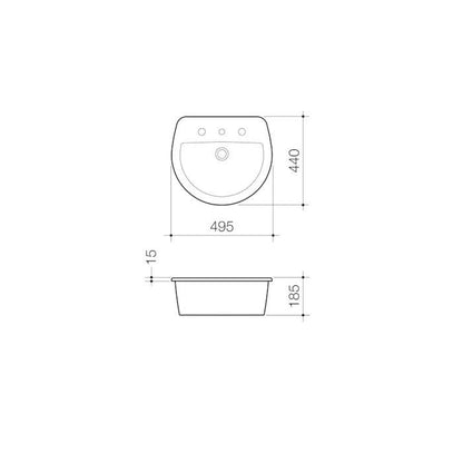 Caroma Cosmo Vanity Drop In Basin