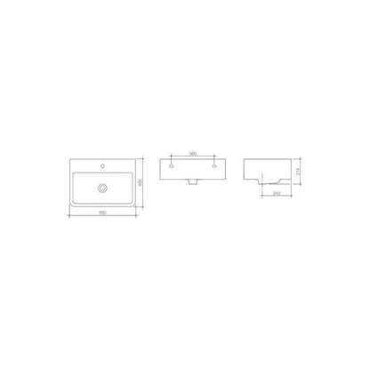 Caroma Cubus 550mm Wall Basin