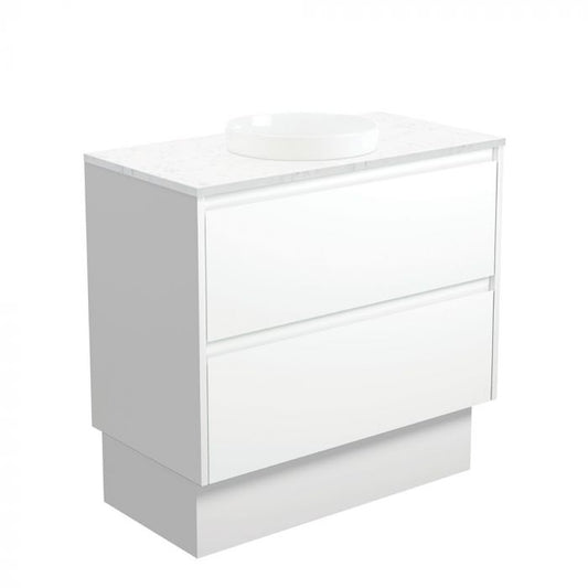 Fienza 900mm Reba Semi Inset Bianca Amato Double Draw Kickboard Vanity