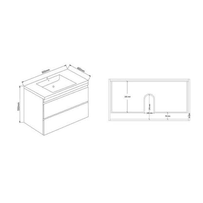 Inspire Dover 900mm Double Draw Vanity