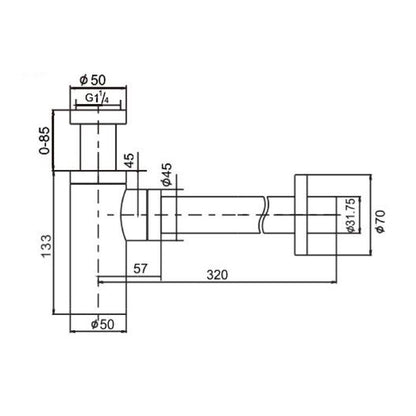 ACL 32mm Chrome Bottle Trap