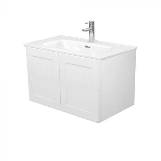 Fienza 750mm Joli Mila Wall Hung Vanity Right Hand Draws - Satin White