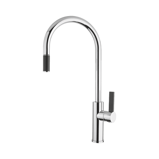 Abey Armando Vicario Luz Gooseneck Pull-Out Mixer - Chrome