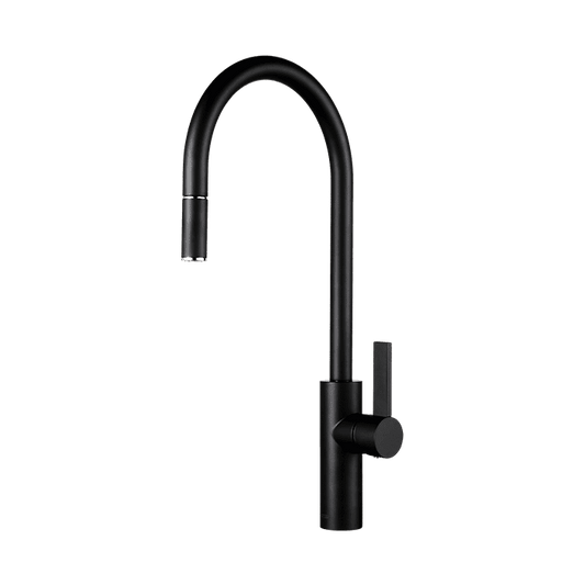 Abey Armando Vicario Luz Gooseneck Pull-Out Mixer - Black