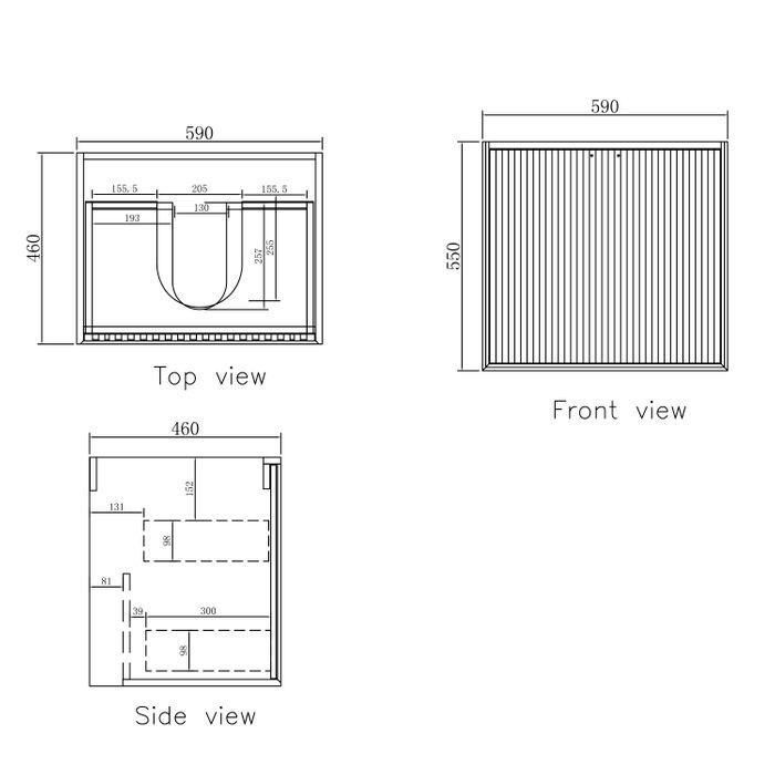 Otti 600mm Marlo CABINET ONLY Matte Black