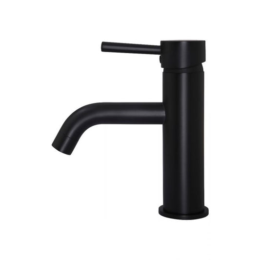 Meir Round Basin Mixer Curved Matte Black MB03