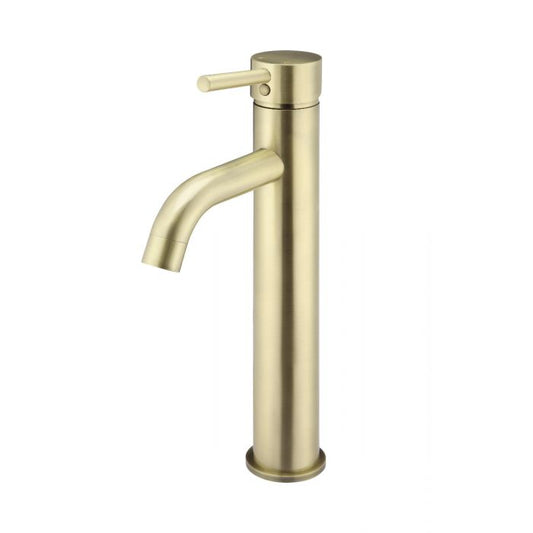Meir Round Tall Basin Mixer Tiger Bronze Curved MB04-R3-BB