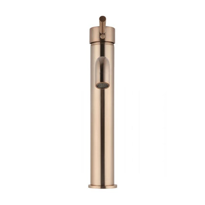 Meir Round Tall Basin Mixer Champagne Curved MB04-R3-CH