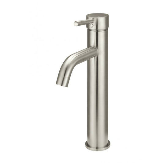 Meir Round Tall Basin Mixer Curved Brushed Nickel