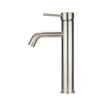 Meir Round Tall Basin Mixer Curved Brushed Nickel