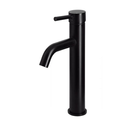 Meir Round Tall Basin Mixer Matte Black Curved MB04-R3
