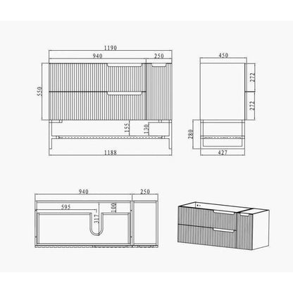 Otti 1200mm Noosa Matte White Vanity