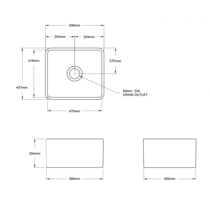 Turner Hastings Novi 50 x 46 Fine Fireclay Butler Sink