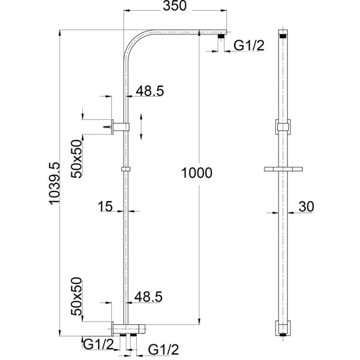 Acl Eden Square Multifunction Shower (Two Hoses)