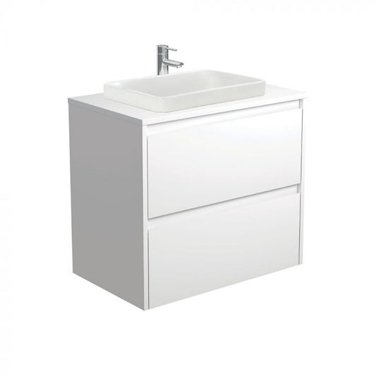 Fienza 750mm Sarah Semi Inset Double Draw Wall Hung Vanity