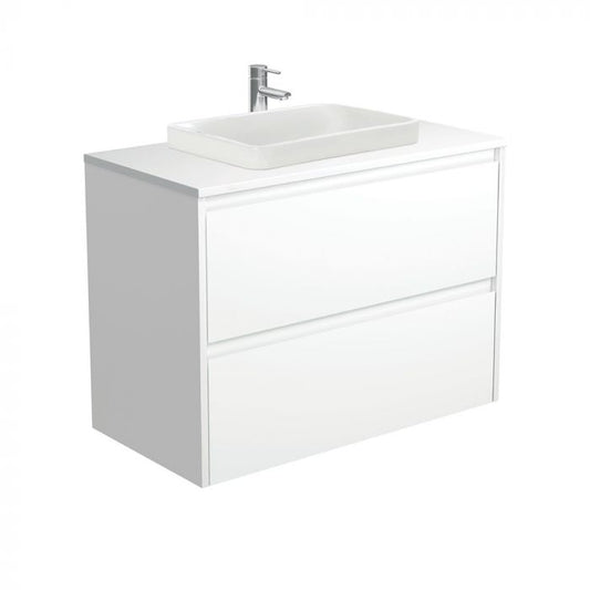 Fienza 900mm Sarah Semi Inset Double Draw Wall Hung Vanity