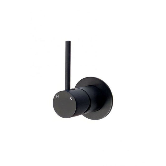 Meir Round Wall Mixer Lever Up Black MW03U