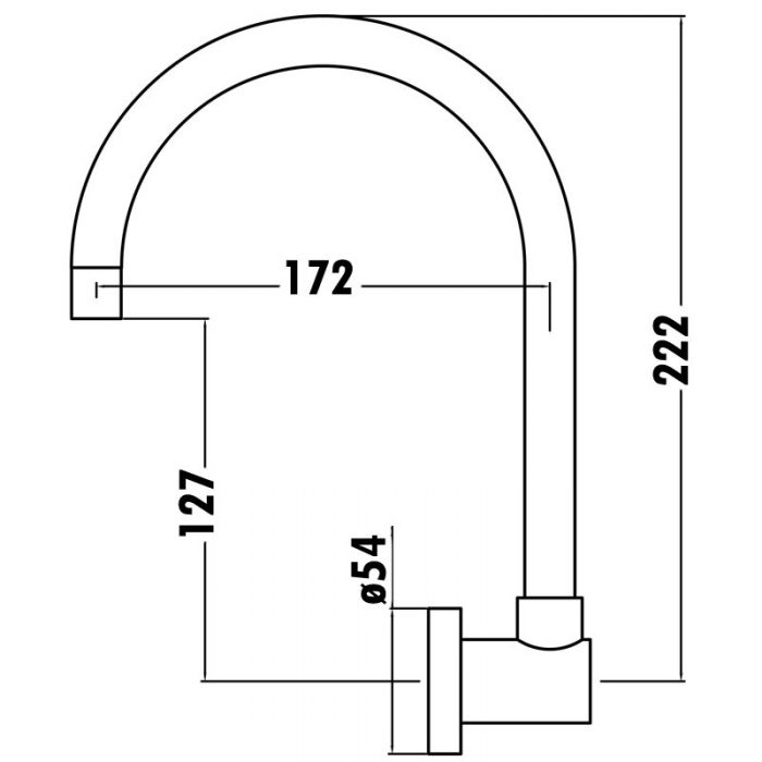 Acl LNZ06 Gooseneck Sink Swivel Spout Outlet