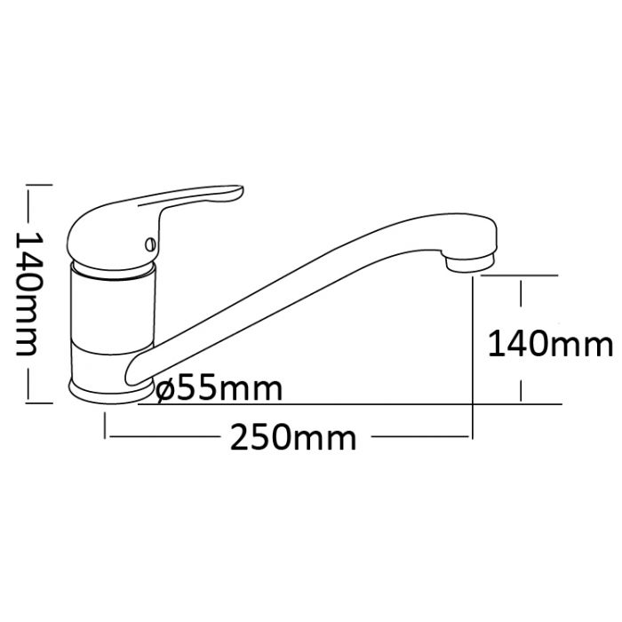 Acl Ruby Deluxe Long Reach Swivel Sink Mixer
