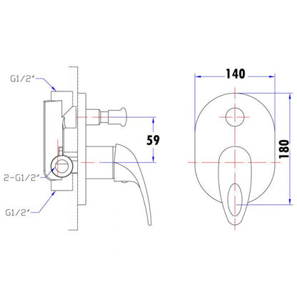 Acl Mina Shower Mixer W/ Divertor