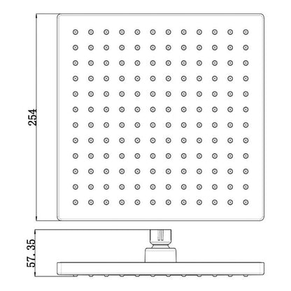Acl Rosa 250mm x 250mm Plastic Square Shower Head